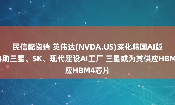 民信配资端 英伟达(NVDA.US)深化韩国AI版图：协助三星、SK、现代建设AI工厂 三星或为其供应HBM4芯片